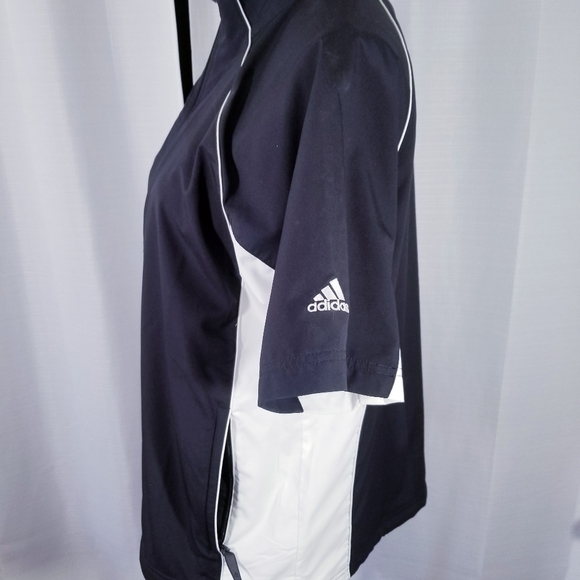 Adidas short sleeves zippered black white jacket - Picture 3 of 8